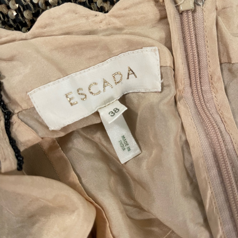 Escada fully beaded cocktail dress black and beige size 38 - Picture 5 of 5